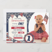 7月4日テーマのカスタム写真 招待状 (正面)