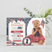 7月4日テーマのカスタム写真 招待状 (スタンド正面)