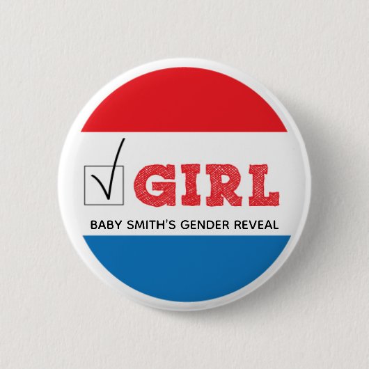 7月4日テーマのジェンダーリビールボタン|女子投票 缶バッジ (正面)