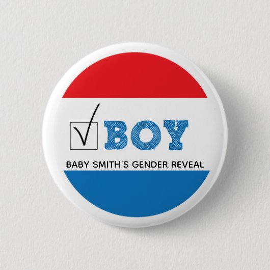 7月4日テーマのジェンダーリビールボタン|少年投票 缶バッジ (正面)