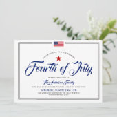 7月4日テーマのバックヤードBBQパーティー 招待状 (スタンド正面)