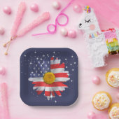 7月4日デイジー ペーパープレート (パーティー)