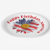 7月4日デイジー ペーパープレート (アングル)