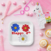 7月4日デイジー ペーパープレート (パーティー)