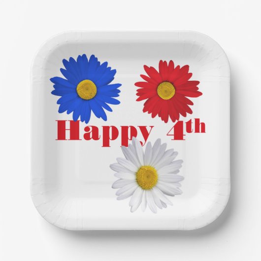 7月4日デイジー ペーパープレート (正面)