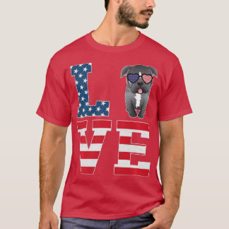 7月4日デコ愛国愛ピットブルドッグアメリ Tシャツ
