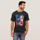 7月4日デコ愛国愛Maltipoo Dog USA Tシャツ (正面フル)