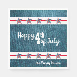 7月4日デニムペーパーナプキン スタンダードランチョンナプキン