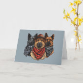 7月4日ドイツの羊飼い犬 カード (黄色い花)