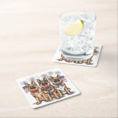 7月4日ドイツの羊飼い犬 スクエアペーパーコースター (インサイチュ)