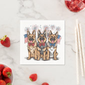 7月4日ドイツの羊飼い犬 スタンダードカクテルナプキン (インサイチュ)