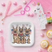 7月4日ドイツの羊飼い犬 ペーパープレート (パーティー)