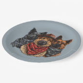 7月4日ドイツの羊飼い犬 ペーパープレート (アングル)