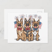 7月4日ドイツの羊飼い犬 ポストカード (正面/裏面)