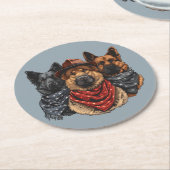 7月4日ドイツの羊飼い犬 ラウンドペーパーコースター (アングル)