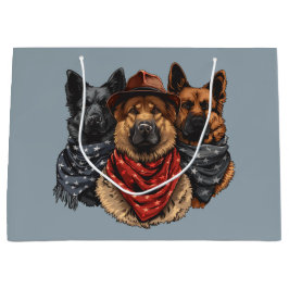 7月4日ドイツの羊飼い犬 ラージペーパーバッグ