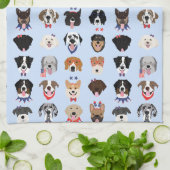 7月4日ドッグ顔 キッチンタオル (折り畳み)