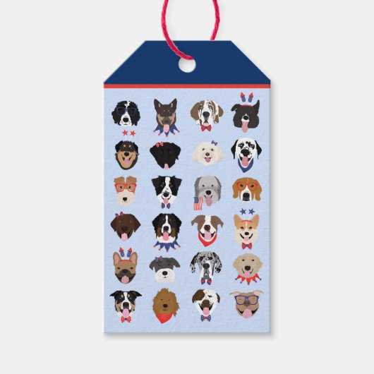 7月4日ドッグ顔 ギフトタグ (正面)