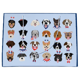 7月4日ドッグ顔 ラージペーパーバッグ