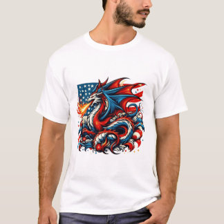 7月4日ドラゴン Tシャツ