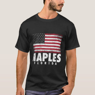 7月4日ナポリ・フロリダ・アメリカ国旗 Tシャツ