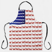 7月4日ネコ国旗の赤と青のエプロン エプロン (正面)