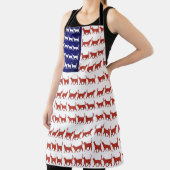 7月4日ネコ国旗の赤と青のエプロン エプロン (インサイチュ)