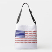 7月4日ネコ国旗の赤・青 クロスボディバッグ (裏面)