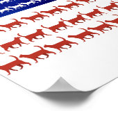 7月4日ネコ国旗の赤・青 ポスター (角)