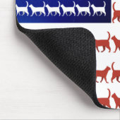 7月4日ネコ国旗の赤・青 マウスパッド (コーナー)