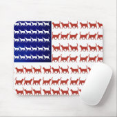 7月4日ネコ国旗の赤・青 マウスパッド (マウス)