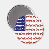 7月4日ネコ国旗の赤・青 マグネット (正面/裏面)