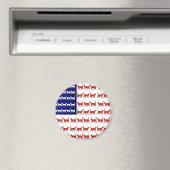 7月4日ネコ国旗の赤・青 マグネット (インサイチュ (食洗機))