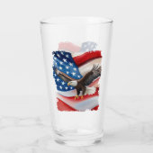 7月4日ハゲ・イーグル・アメリカ国旗 タンブラーグラス (裏面)