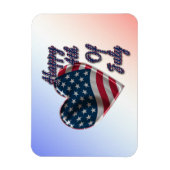 7月4日ハッピーアメリカ国旗のハート マグネット (縦)