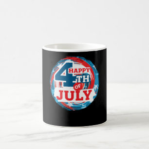 7月4日ハッピーアメリカ国旗の色 コーヒーマグカップ