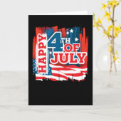 7月4日ハッピーアメリカ国旗 カード (黄色い花)