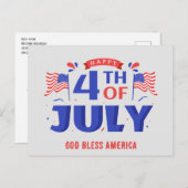 7月4日ハッピーインディペンデンスデイ神が祝福USA ポストカード (正面/裏面)