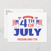7月4日ハッピーインディペンデンスデー1776 ポストカード (正面/裏面)