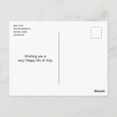 7月4日ハッピーインディペンデンスデー1776 ポストカード (裏面)