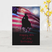 7月4日ハッピーカード誕生日 カード (黄色い花)