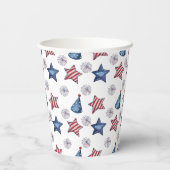 7月4日ハッピーキュートパーティーパタン紙カップ 紙コップ (裏面)