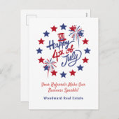 7月4日ハッピーフェスティバル実在スマーケティング シーズンポストカード (正面/裏面)