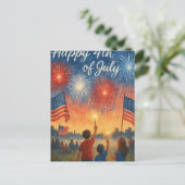 7月4日ハッピー独立記念日 ポストカード (スタンド正面)