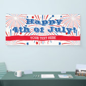 7月4日ハッピー花火パーティーカスタムバナー 横断幕 (トレードショー)