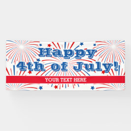 7月4日ハッピー花火パーティーカスタムバナー 横断幕
