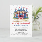 7月4日バウンスハウス誕生日招待状 招待状 (スタンド正面)