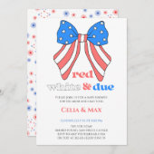 7月4日バウ独立記念日アメリカンベイビーシャワー 招待状 (正面/裏面)