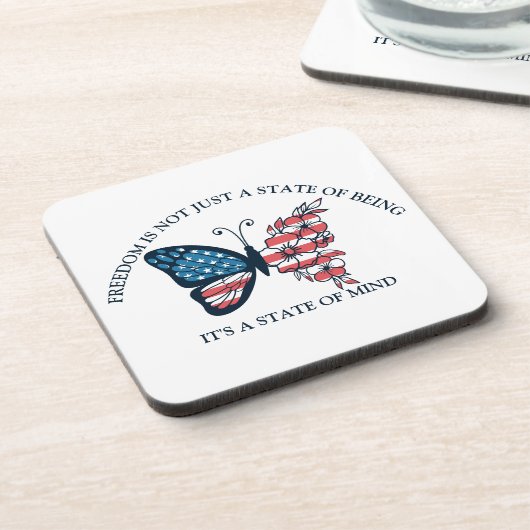 7月4日バタフライ飲料用コースター コースター (左側)