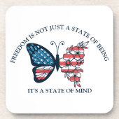 7月4日バタフライ飲料用コースター コースター (正面)